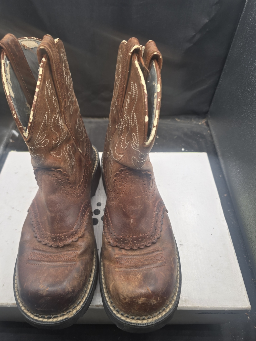 Ariat Brown Western Ankle Booties